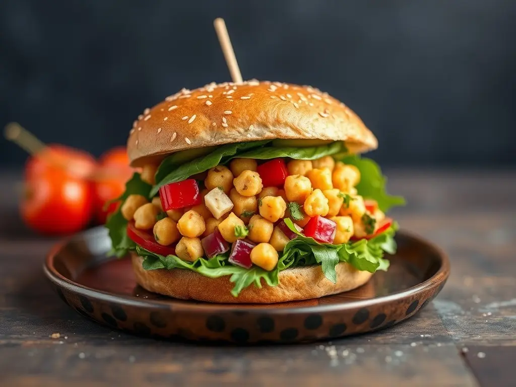 vegan chickpea salad sandwich