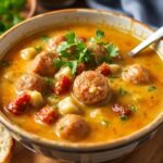 Creamy Parmesan Italian Sausage Soup - A rich and flavorful soup recipe with Italian sausage and creamy parmesan cheese.
