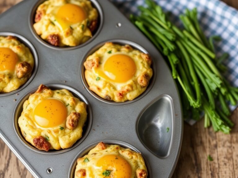 A batch of easy breakfast egg muffins in a muffin tin.